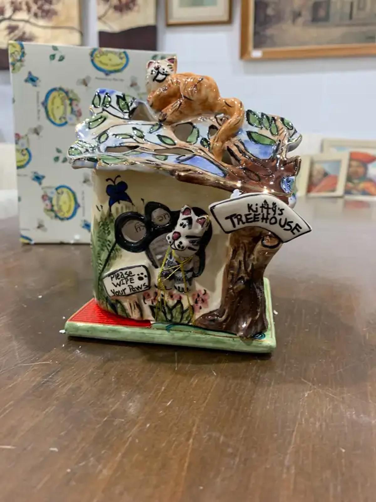 Clayworks Kitty's Treehouse Tea light