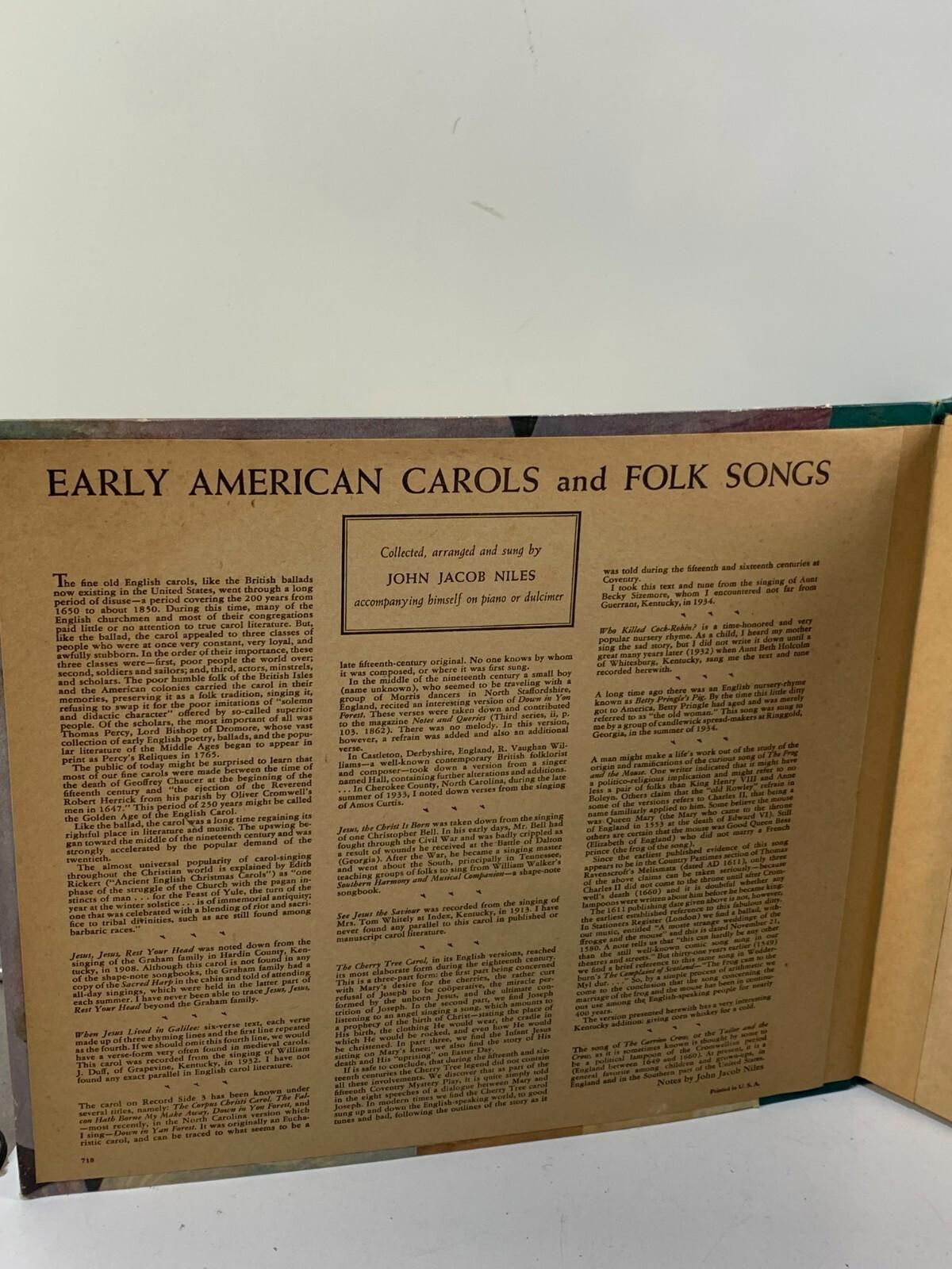 John Jacob Niles - Early American Carols And Folk Songs 10" (4 x Shellac, Album)
