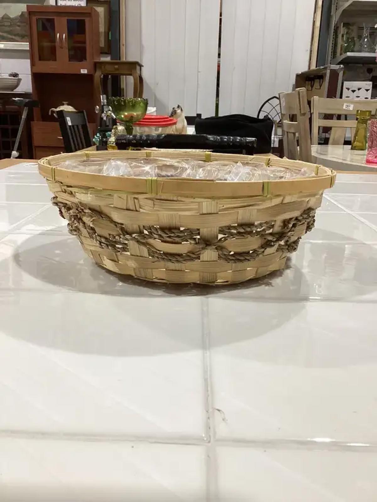 Lined Wicker Planter Basket