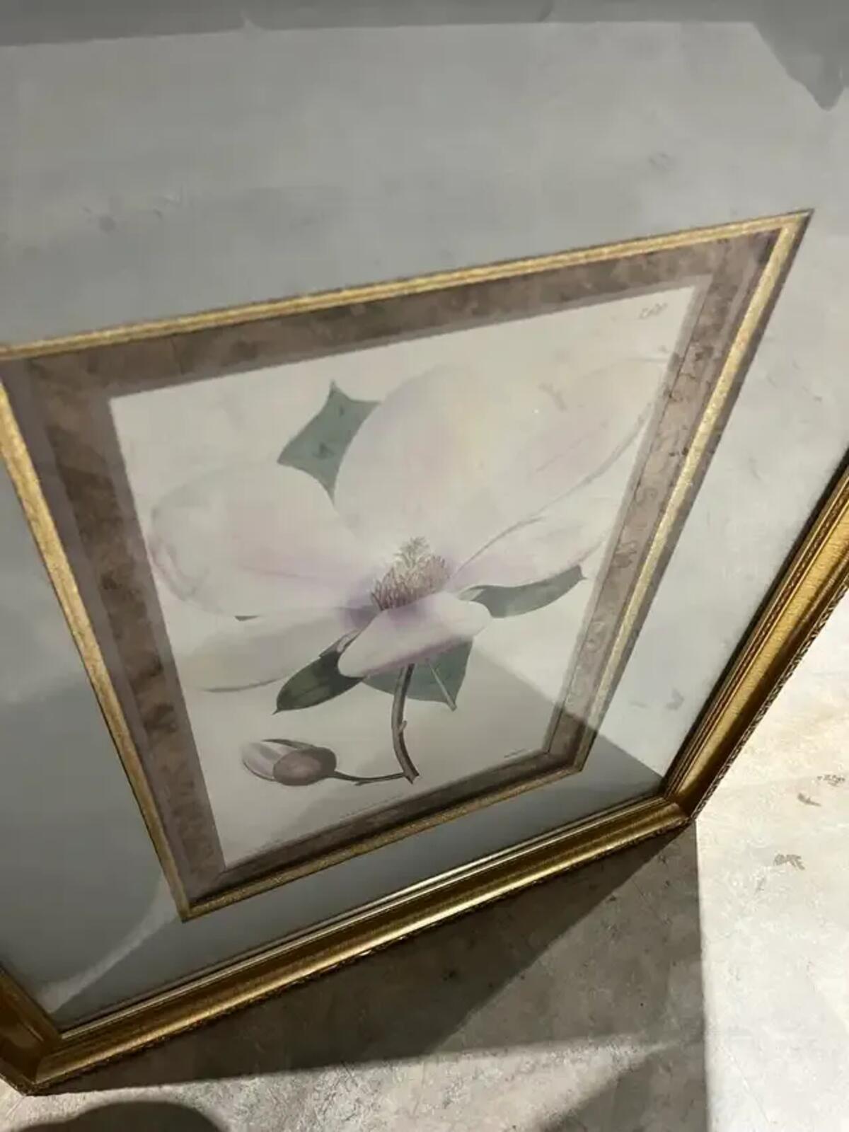 Large Gold Framed Floral Print