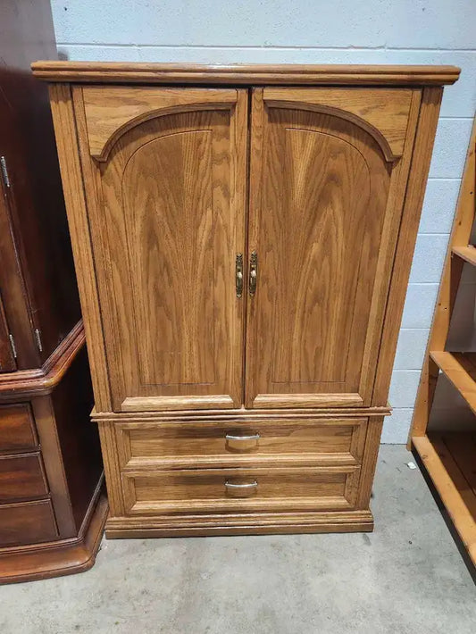 Oak Rolling Armoire