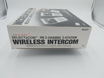 Brand New Realistic SELECTaCOM FM 2-Channel 3-Station Wireless Intercom 43-217