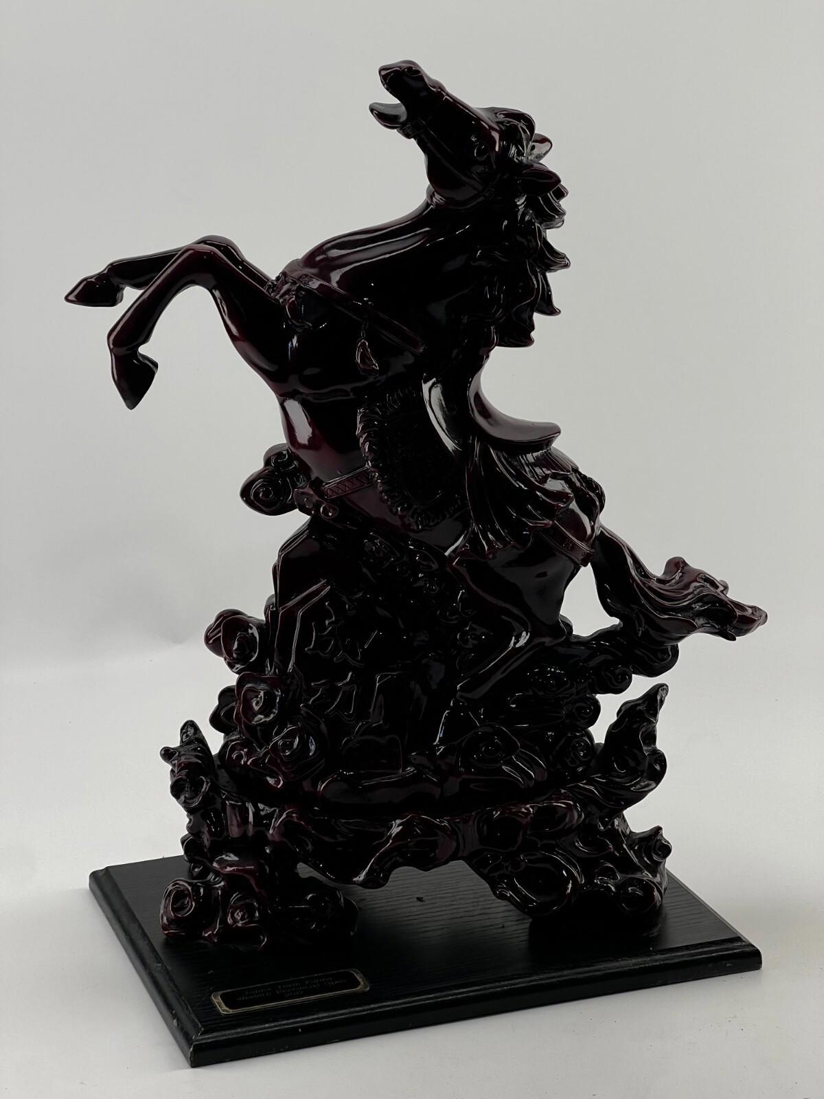 Vintage Chinese Wood Carved Statue Horse