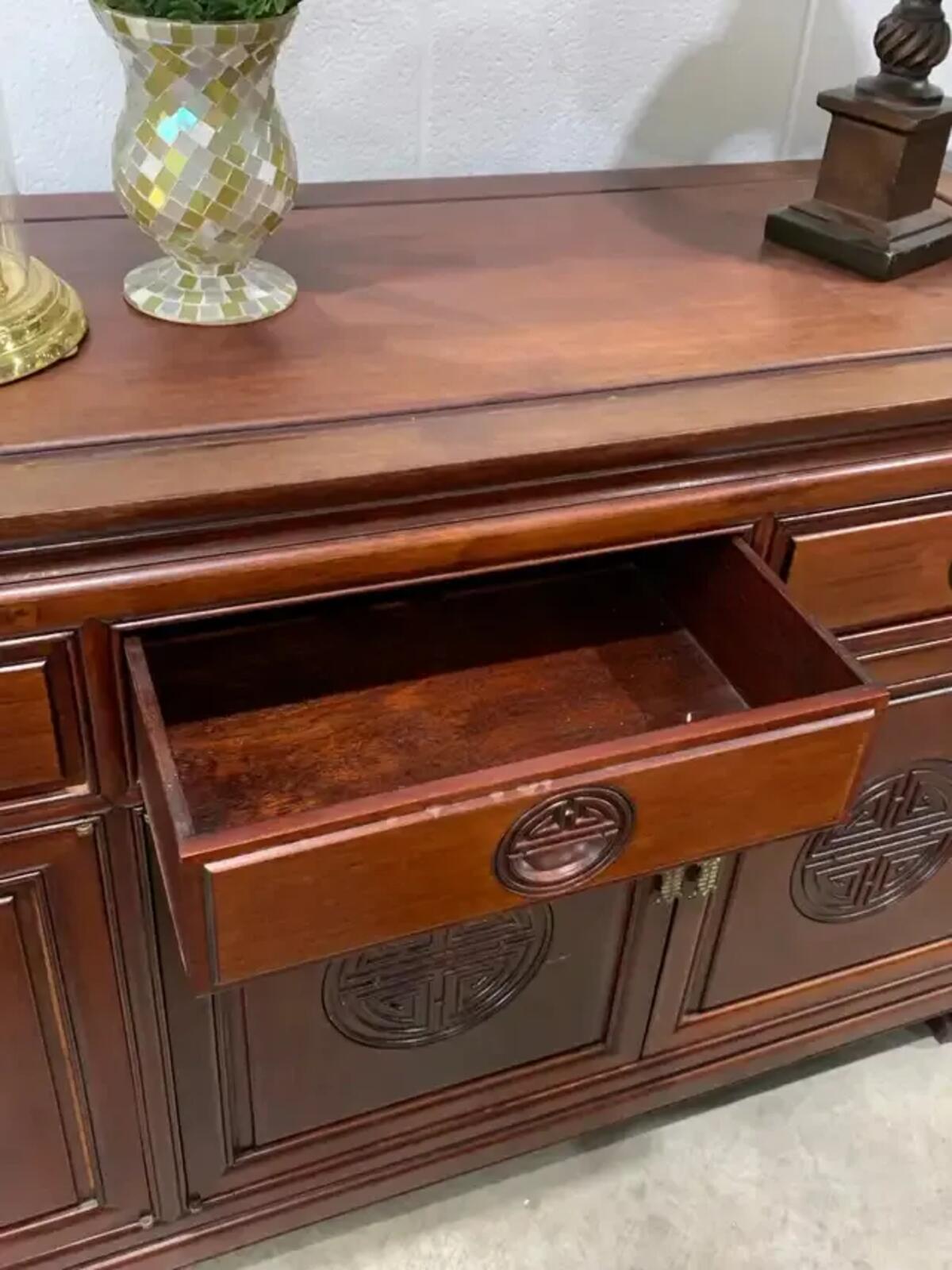 Asian Style Credenza with Longevity symbol