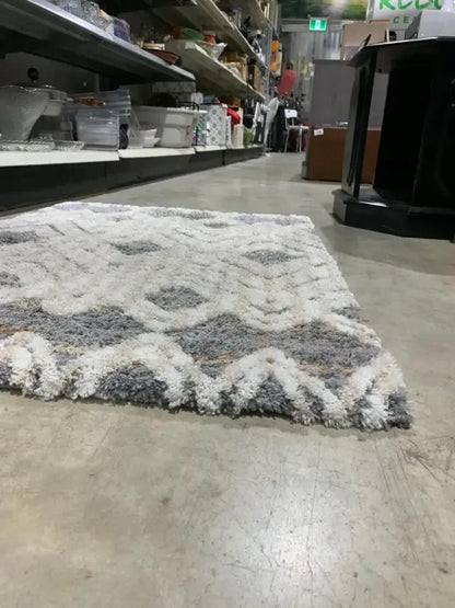 Small Boho/Geometric Fluffy Area Rug
