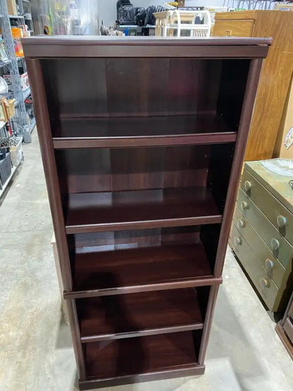 5-Shelf Tall Bookcase - Cherry Wood Finish