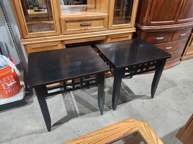 Black End Table Pair