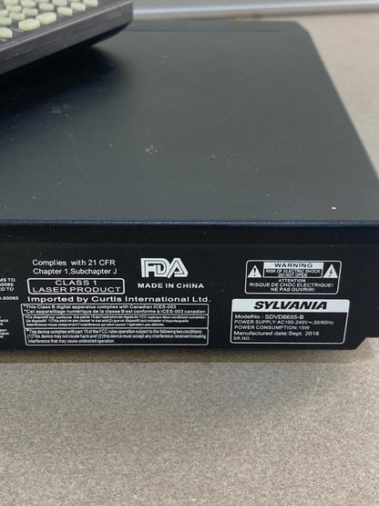 Sylvania HDMI Upconvert DVD Player Model: SDVD6655-B