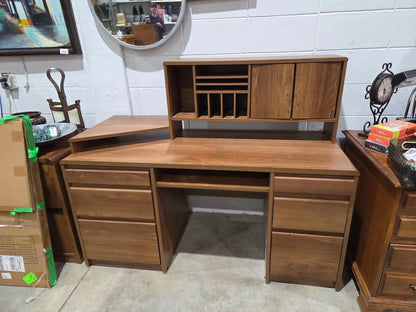 Wood Desk with Hutch
