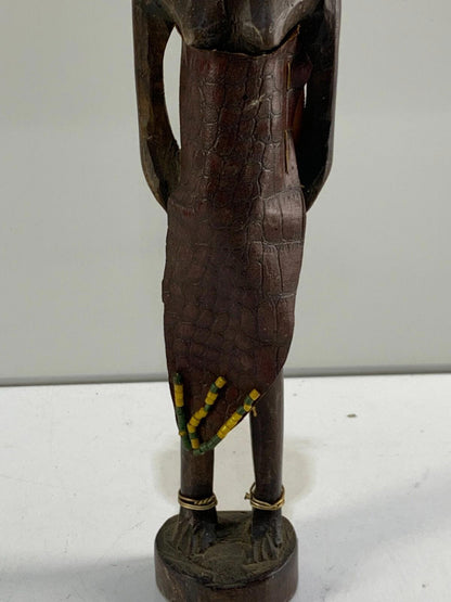 Vintage 1970s Solid Wood Zulu Warrior Rhodesia Tribal African Carving Figure