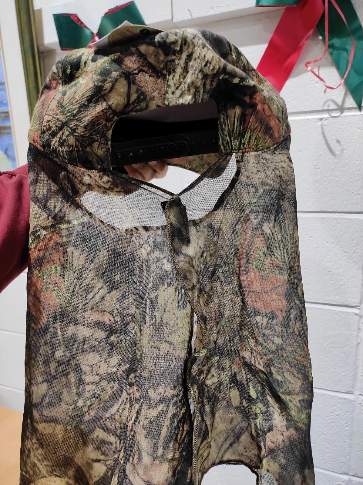 NWT Mossy Oak Hunting Cap Hat & Face Mask Net 15" Mesh Neck Cape Netting