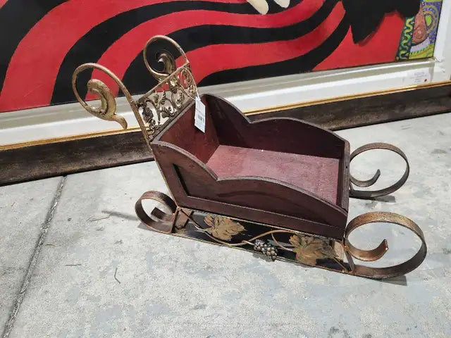 Wooden Santa Sleigh Xmas Decor