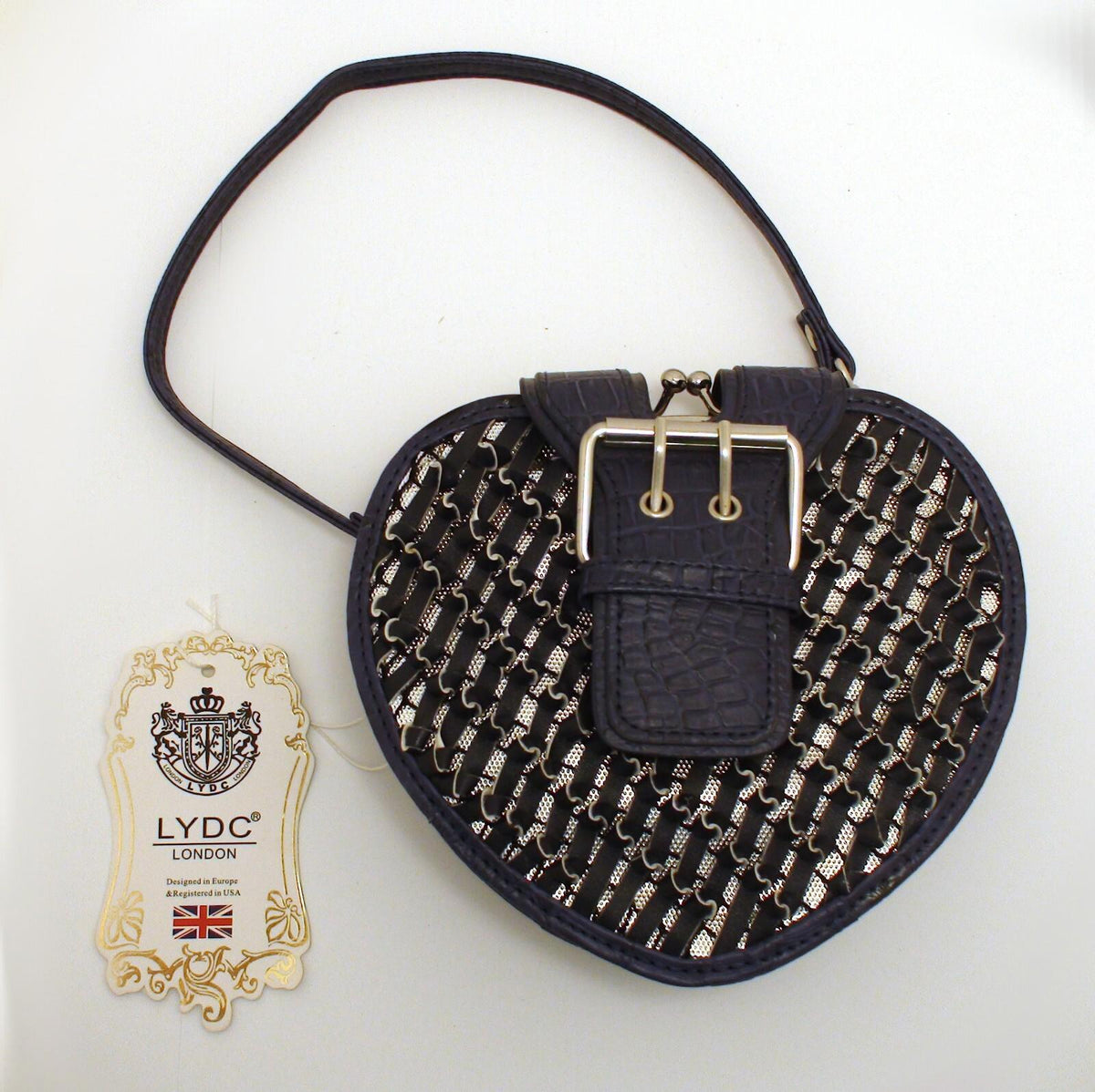 LYDC Ladies Heart Shaped Designer Purse Blue