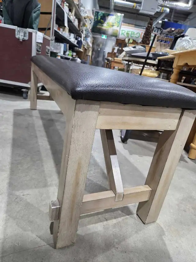 5ft Wooden Bench w/ Cushioned Seat