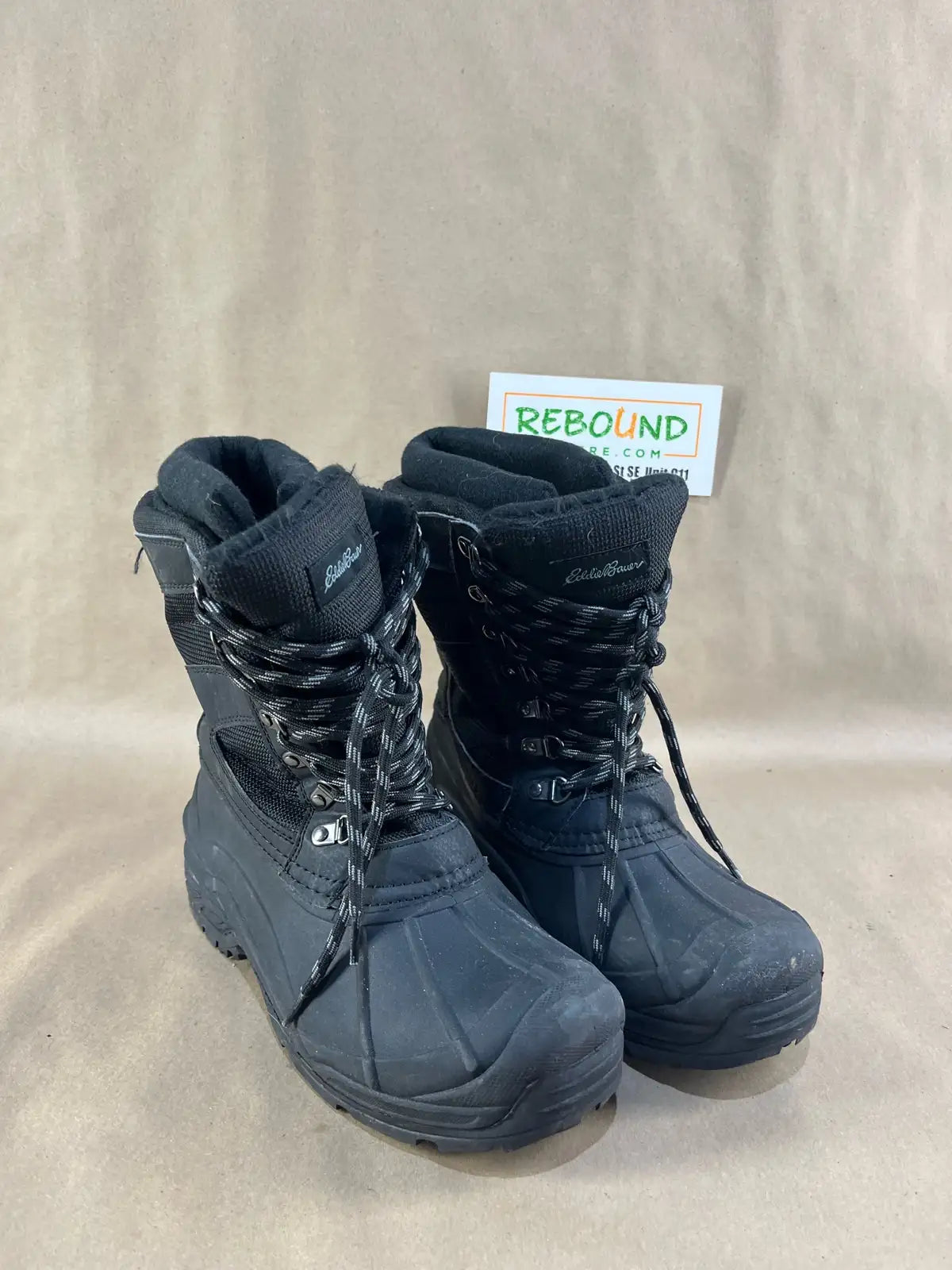 Eddie Bauer Men’s Black Snow Boots (Size 9)