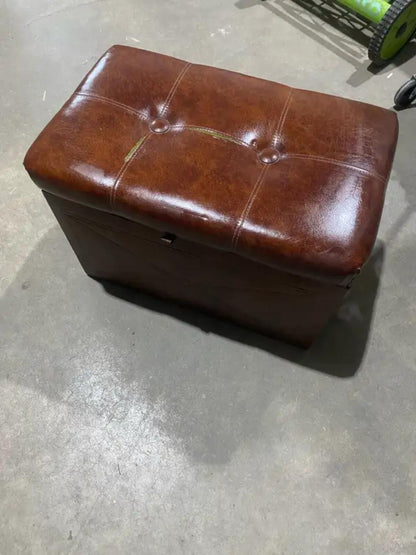 Brown Tuffed Storage Ottoman