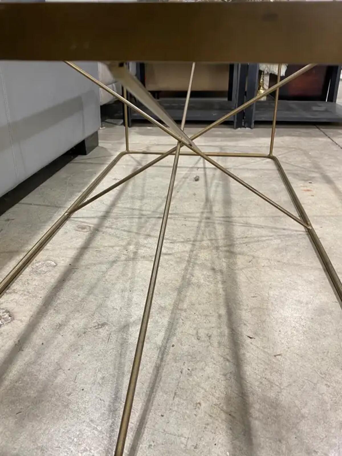 Golden Trim Glass Coffee Table