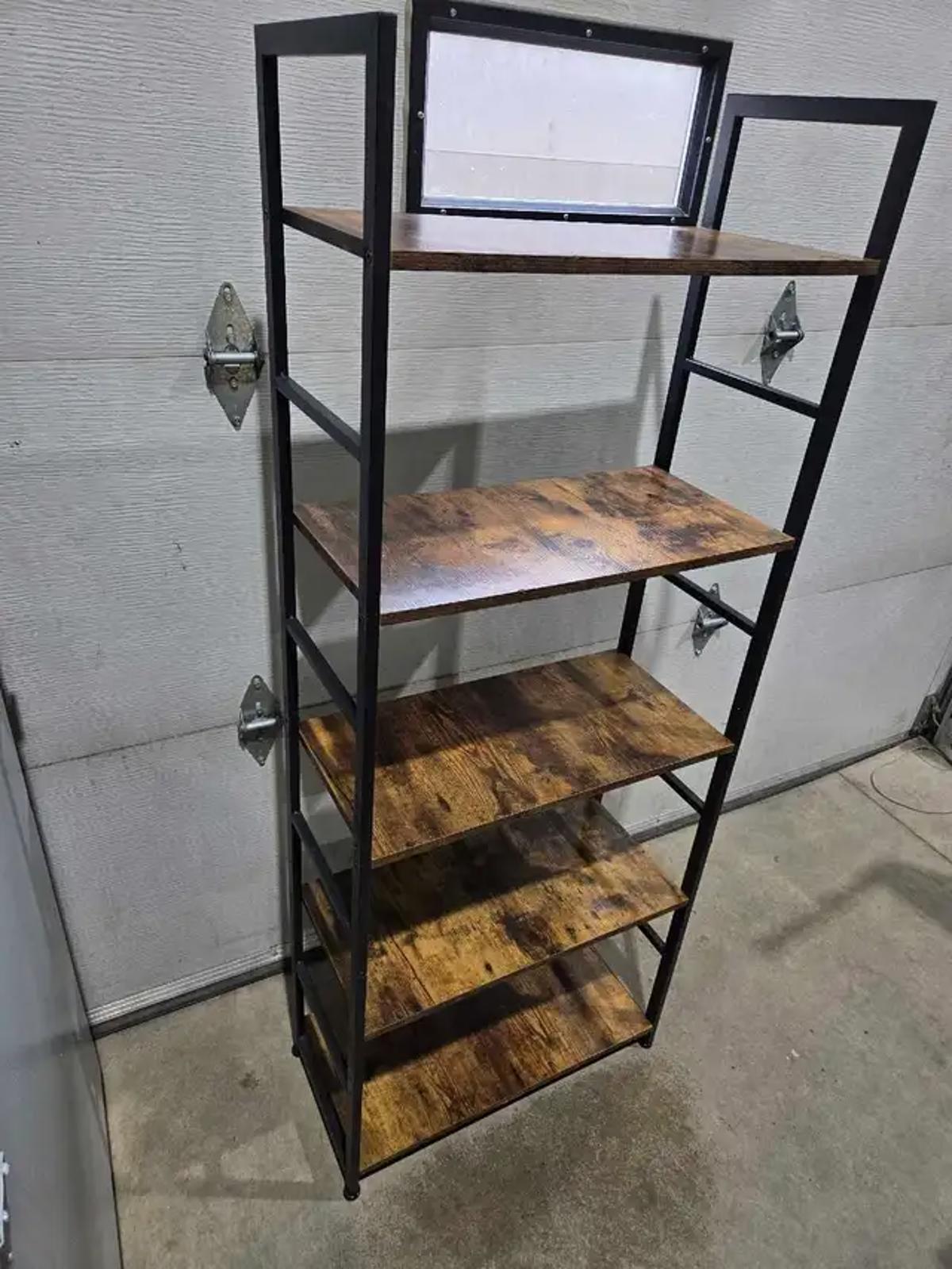 Rustic Brown 5-tire Shelving Unit