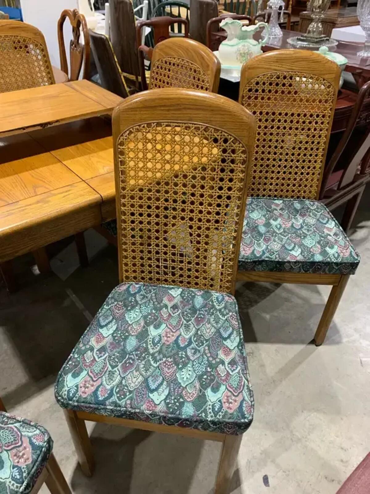 House of Braemore Rattan Oak Dining Table and Chairs