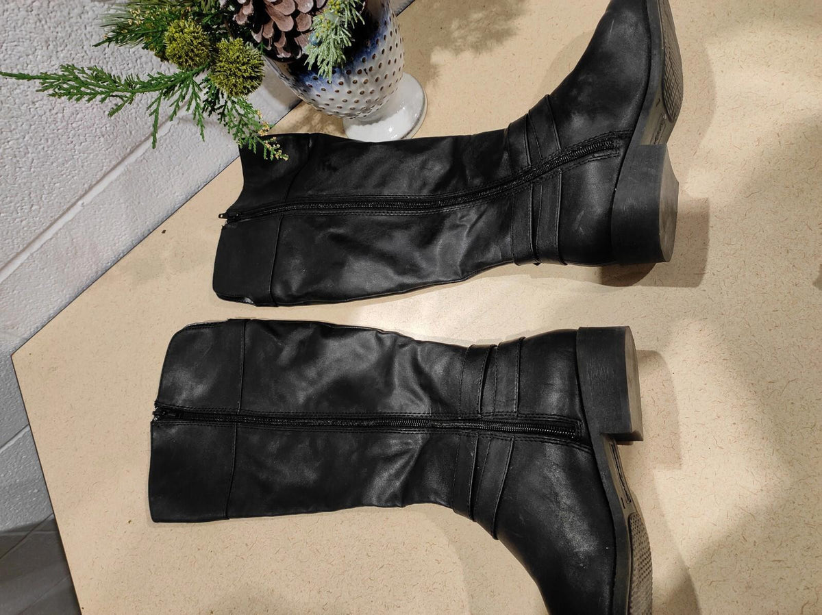 Bottes hautes noires American Eagle pour femme, taille 7, à fermeture éclair, hauteur genou
