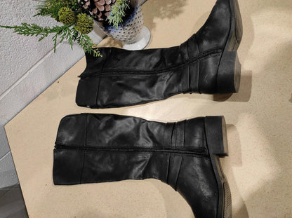 American Eagle Tall Boots Women’s Size 7 Black Knee High Zip Up