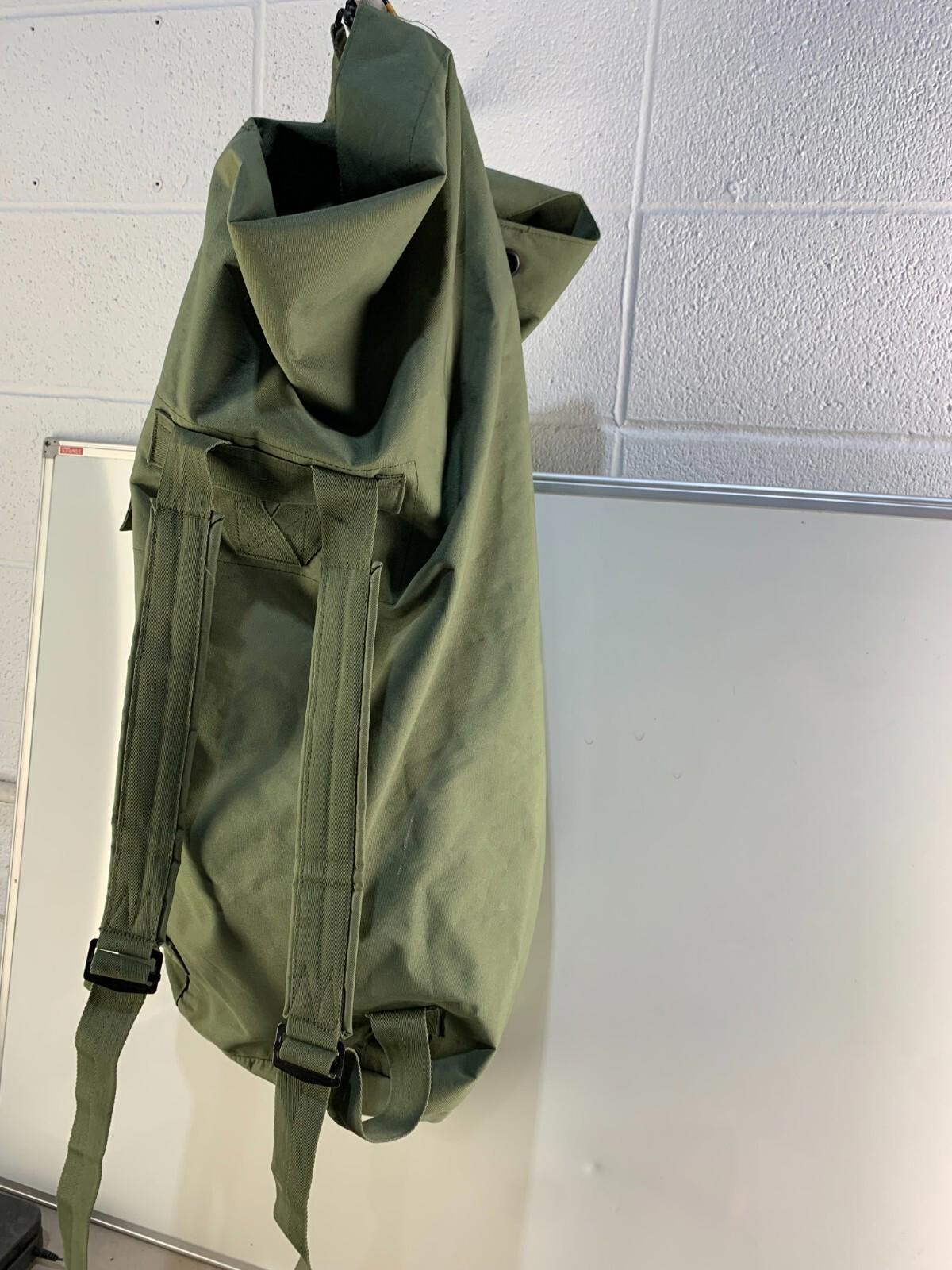 Large Canvas Duffle Bag US Military Issue Backpack w/Straps Handle