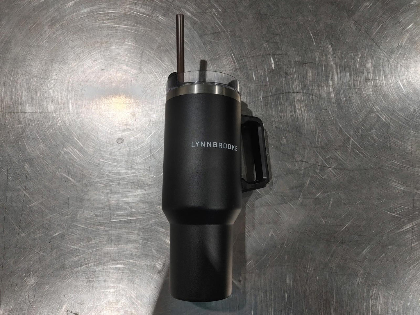 BRAND NEW OPEN BOX LYNNBROOKE Stainless Steel Tumbler DrinkingCup w/Handle Black