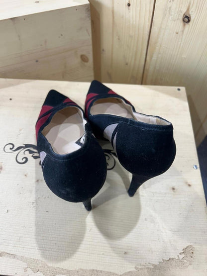 Nine West Black Red Beige Heels Women's 7.5