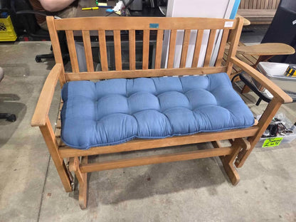 Gardenia Glider Bench w Blue Cushion