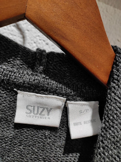 Suzy Shier Women's Small Gray Nordic Winter Theme Hoodie Full Zip