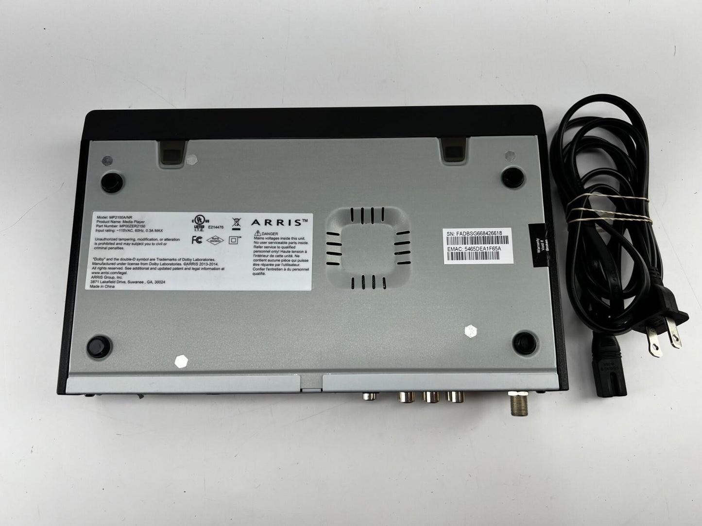 ARRIS MP2150A/NR Shaw Digital Cable Box + power cord (No Remote)