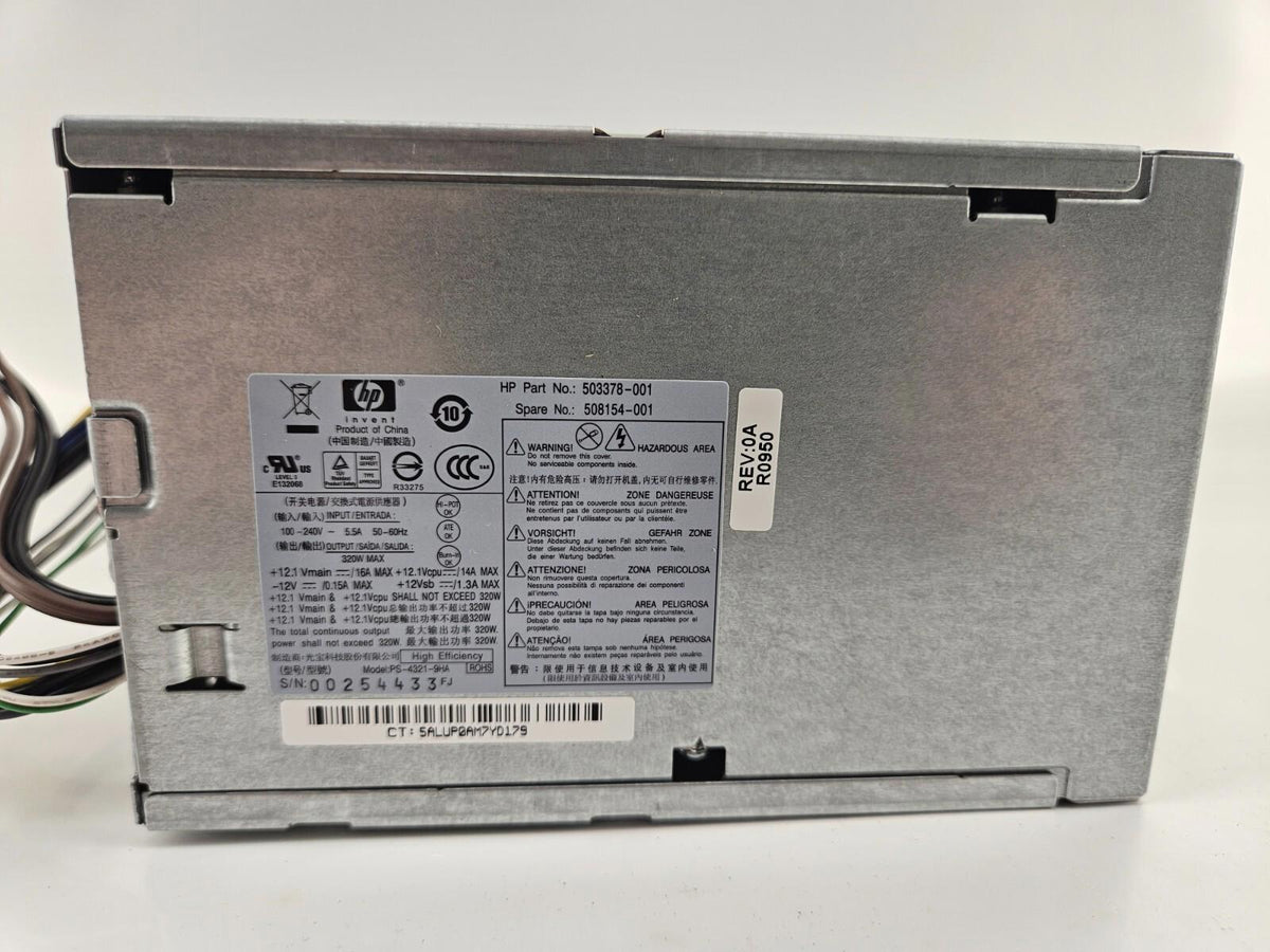 ALIMENTATION HP OEM POUR ORDINATEUR DE BUREAU 320W - 503377-001/508153-001/503378-001/508154-001