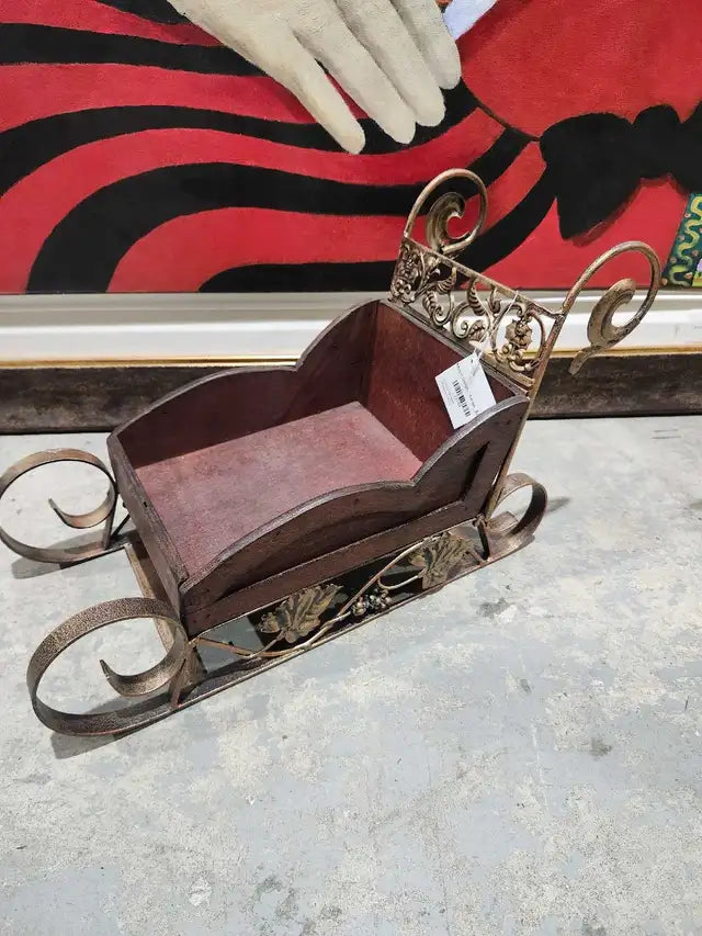 Wooden Santa Sleigh Xmas Decor