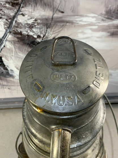Antique Dietz D-lite No. 2 Lantern Lamp Railroad Train Vintage silver