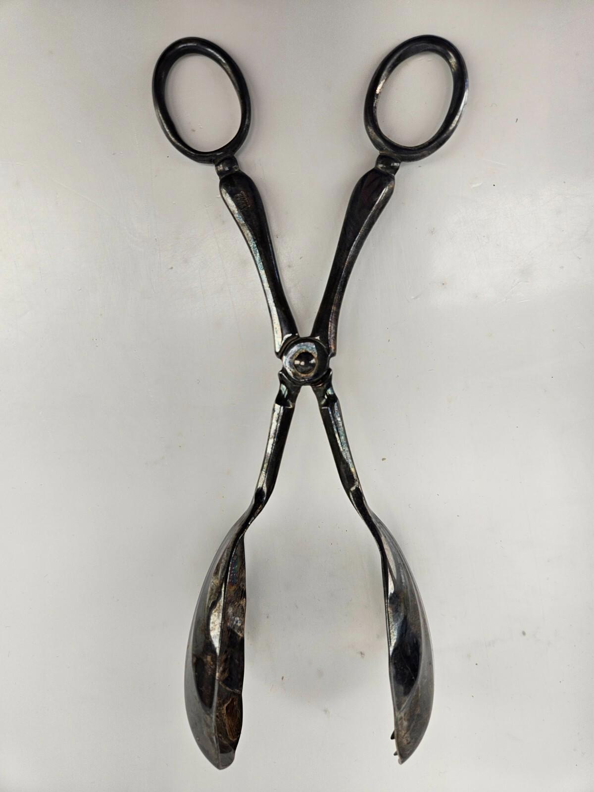 Vintage Silver Plated Pastry/Dessert  Scissor Tongs