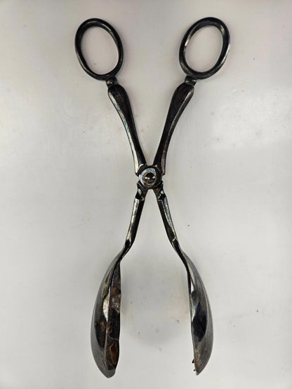 Vintage Silver Plated Pastry/Dessert  Scissor Tongs