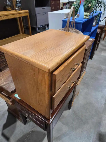Wooden 2-Drawer Nightstand