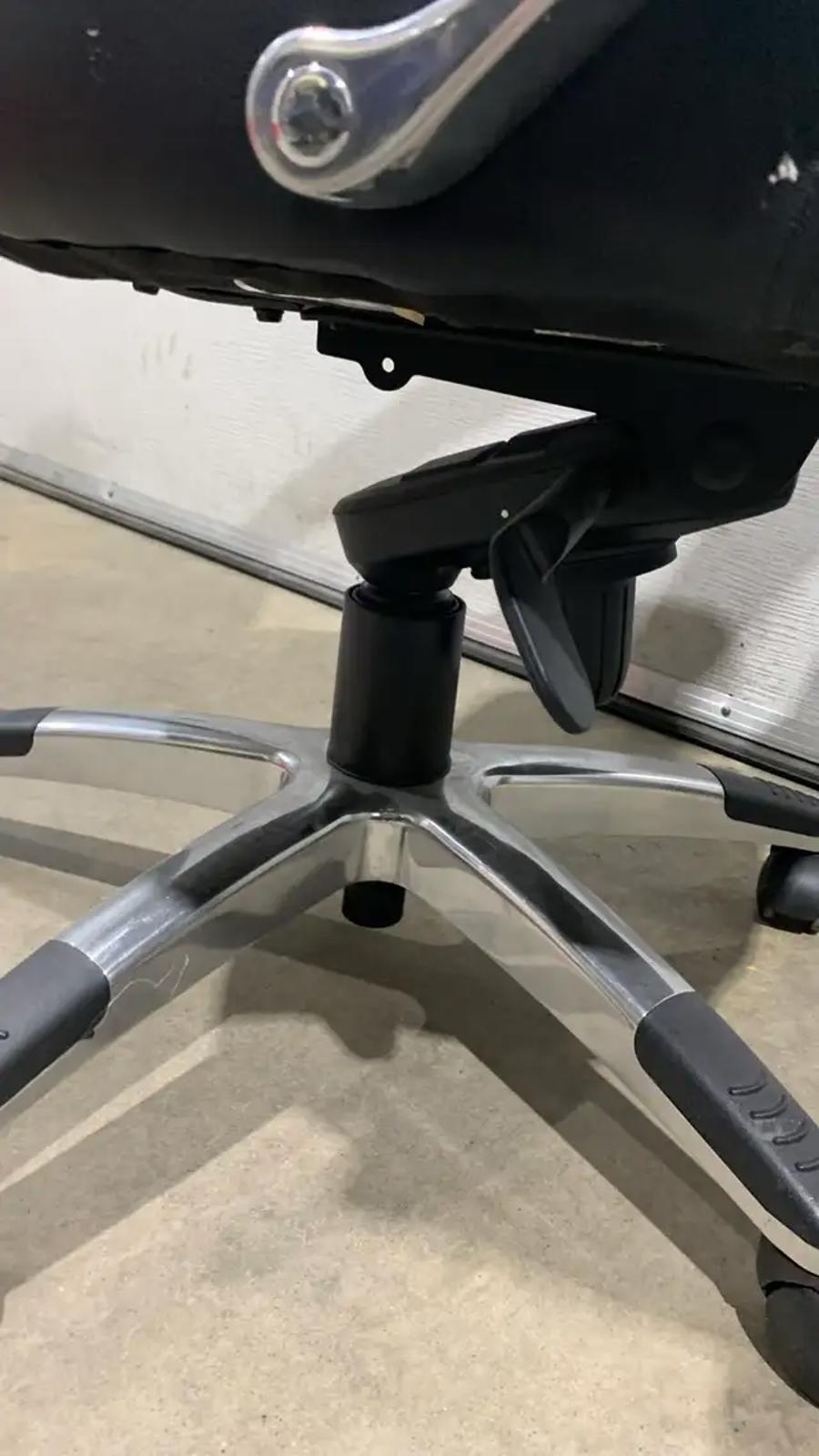 Black Leather Office Chair with Chrome Details