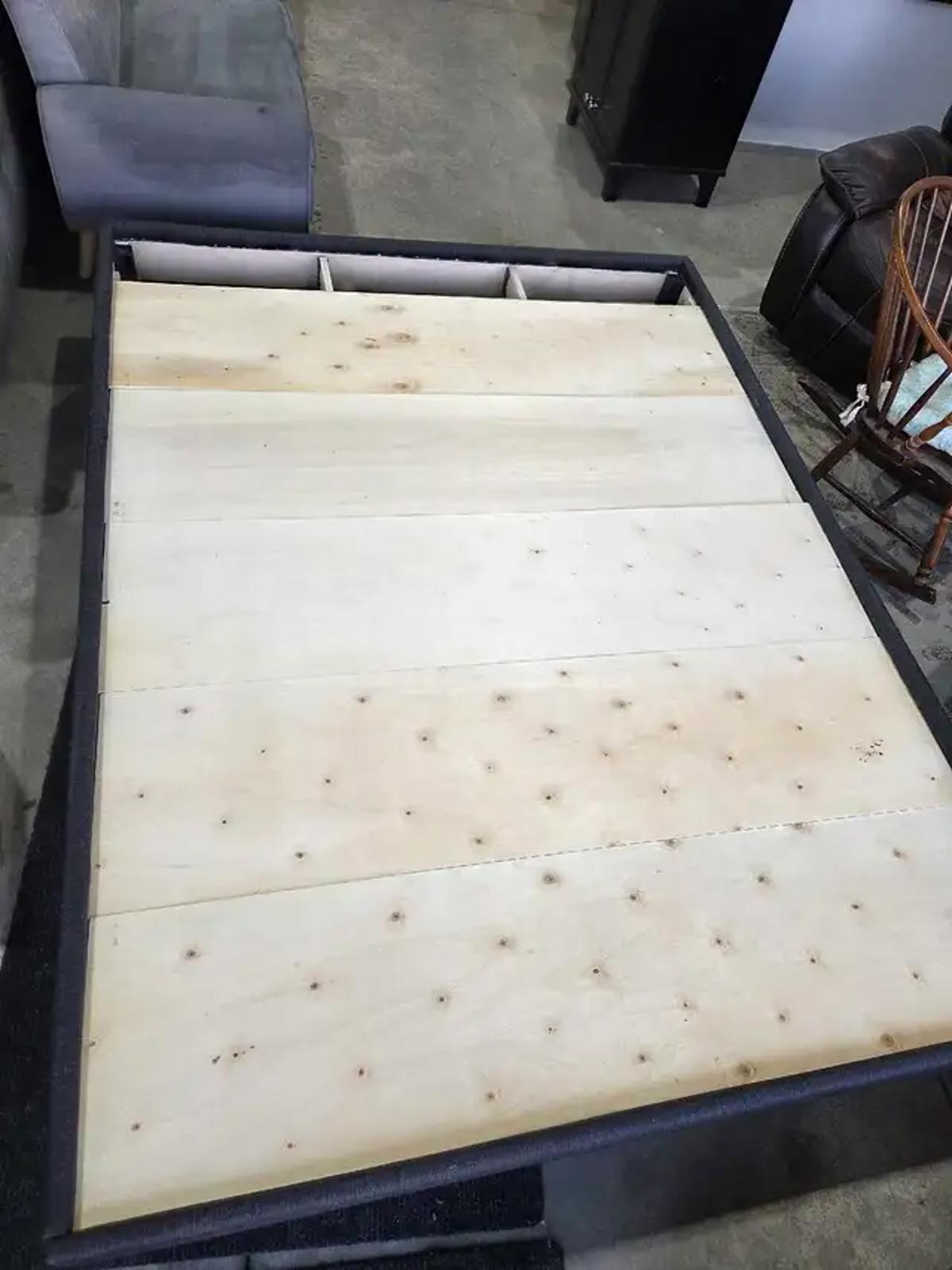 Fabric Upholstered Platform Queen Bed Frame