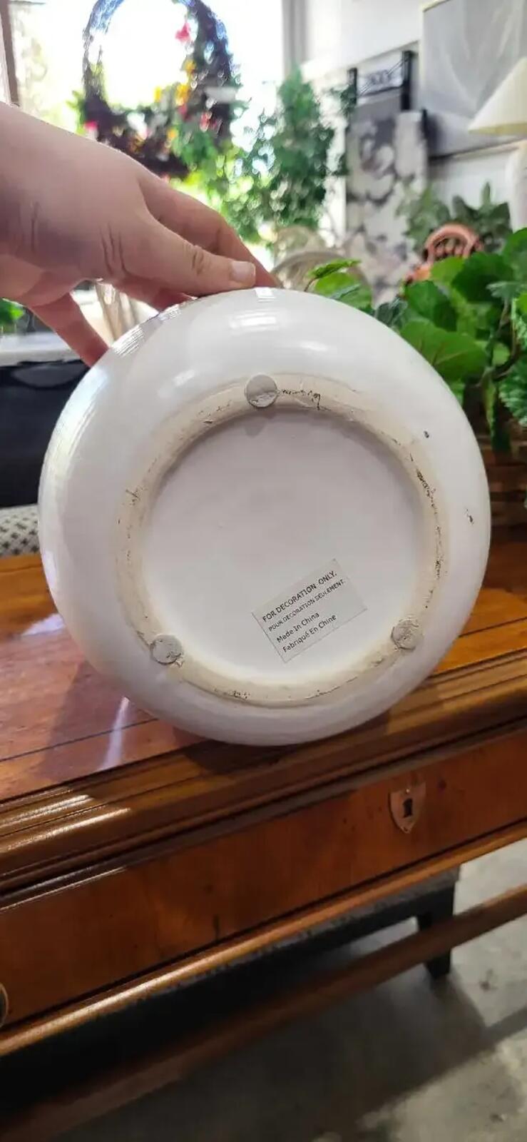 White Textured Decorative Vase 14"