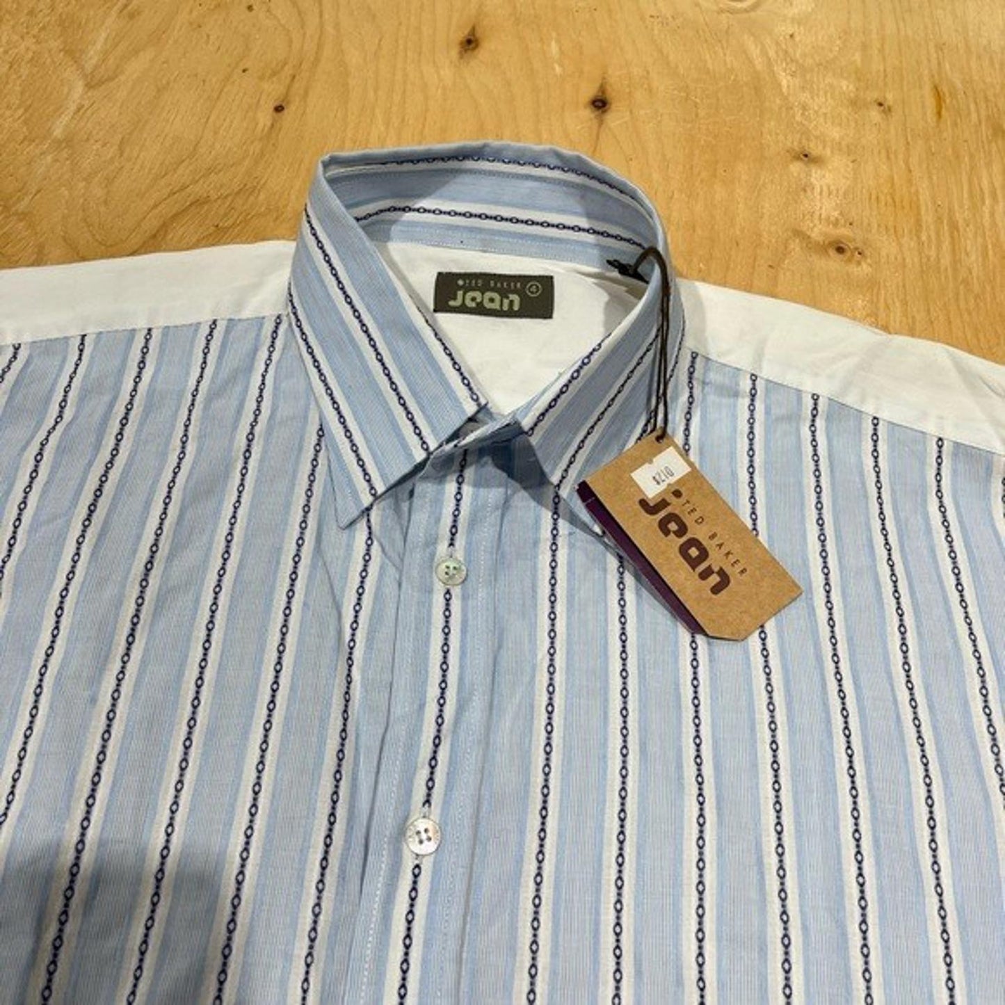 J. Crew Men's Shirt with Blue and White Stripes