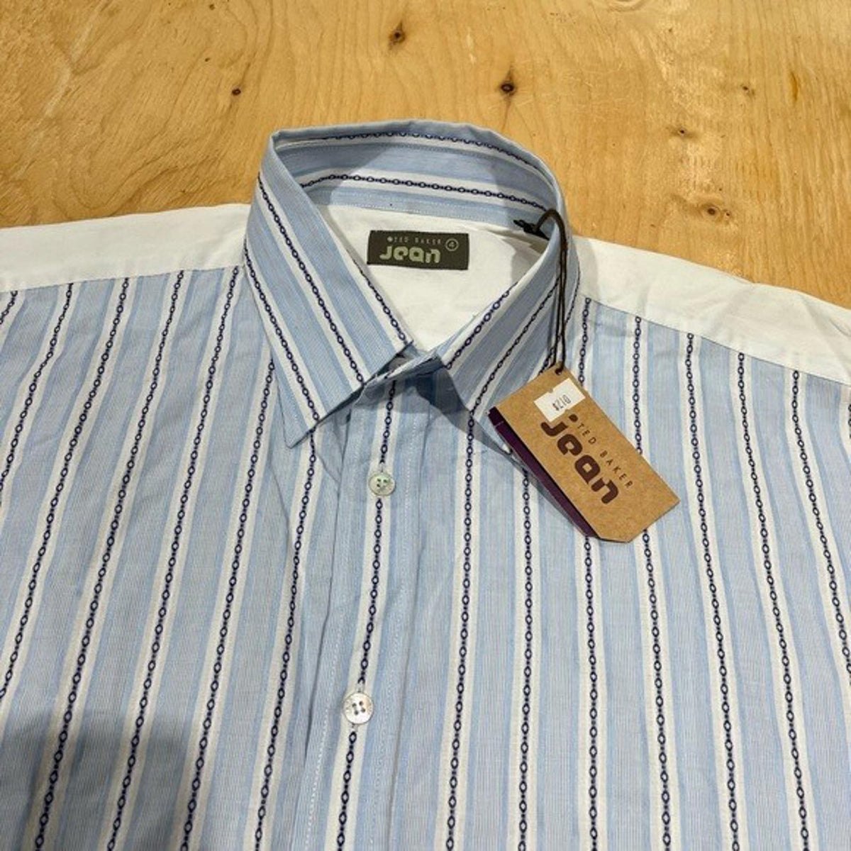 J. Crew Men's Shirt with Blue and White Stripes