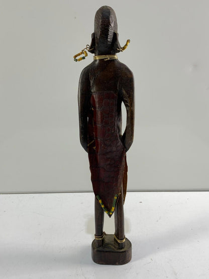 Vintage 1970s Solid Wood Zulu Warrior Rhodesia Tribal African Carving Figure