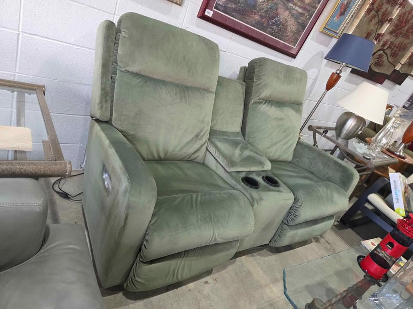 Green La-Z-Boy 2-Seat Power Recliner Loveseat