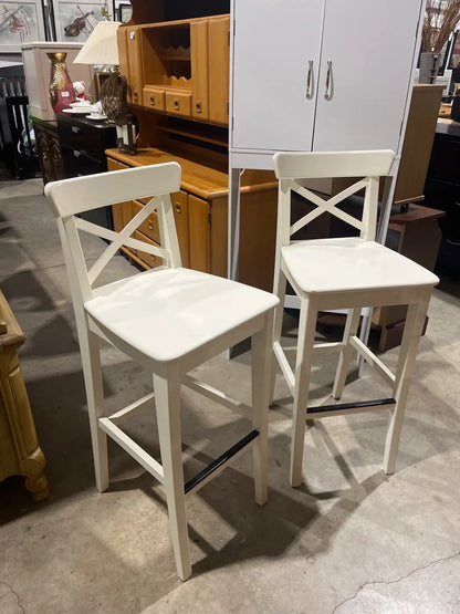 Set of two ikea ingolf bar stools chairs