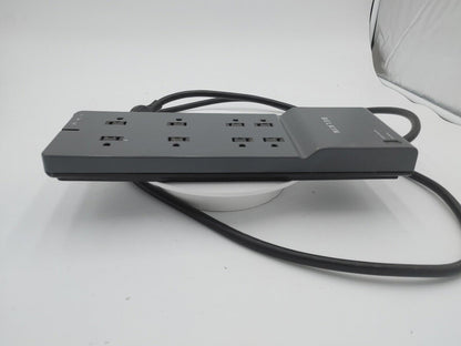 Belkin BE108200-06 8 port Power Strip Surge Protector Grey Tested Working - Fair