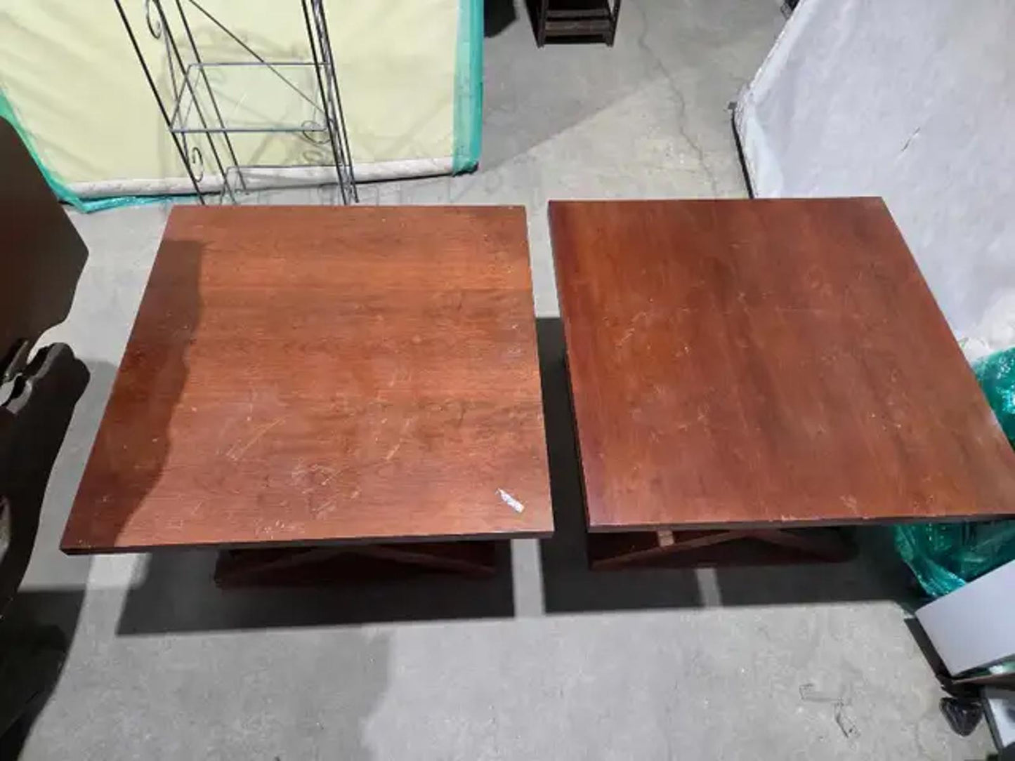Wooden Square Side Tables - Set of 2