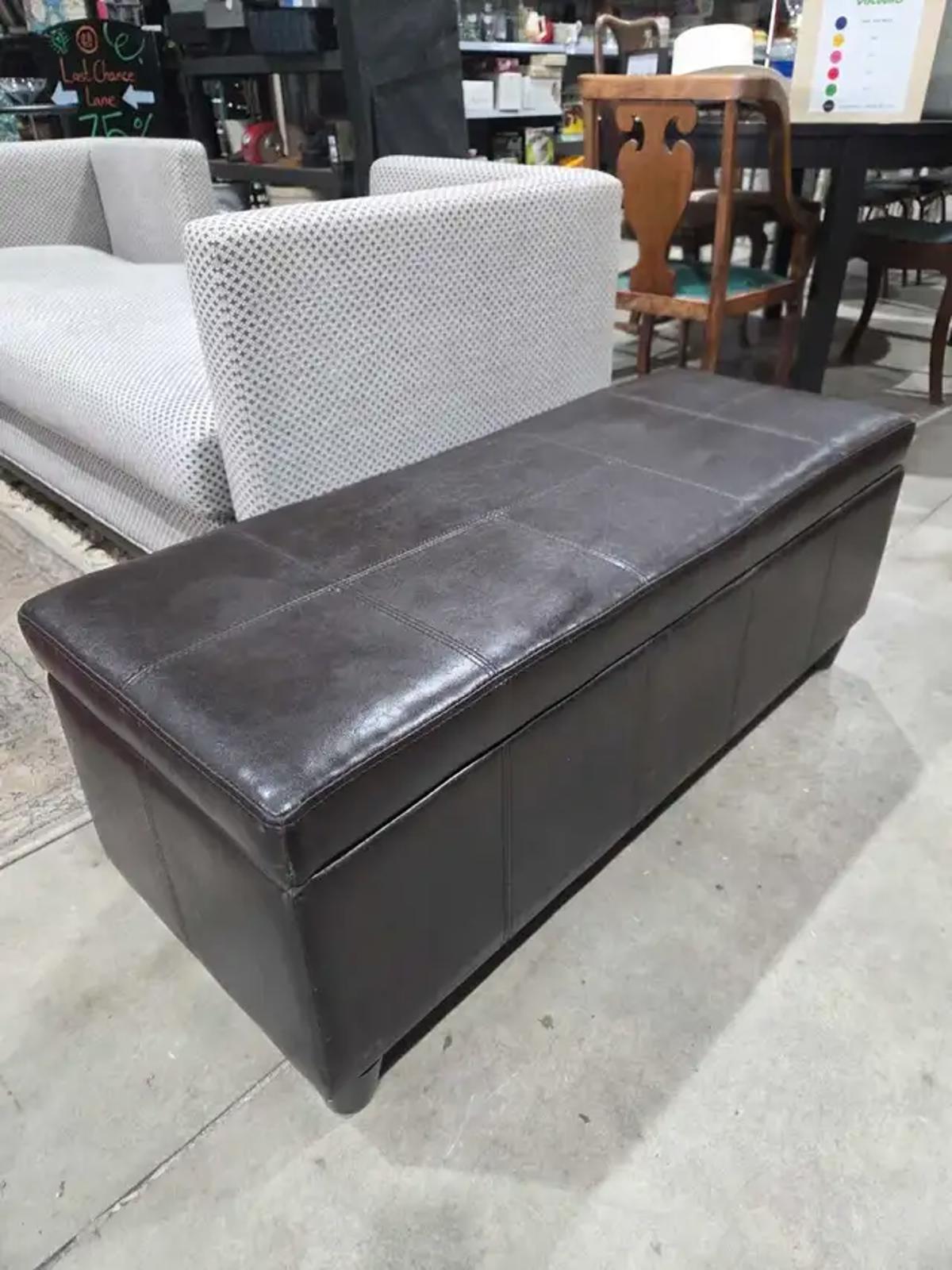 Bouclair Faux Leather Storage Bench