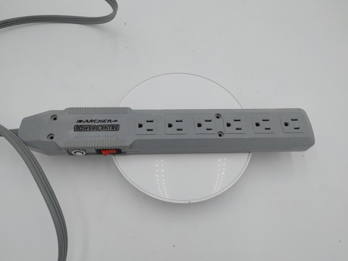 Good Condition Archer Power Centre 6 port Surge Protector Power Bar Grey Works
