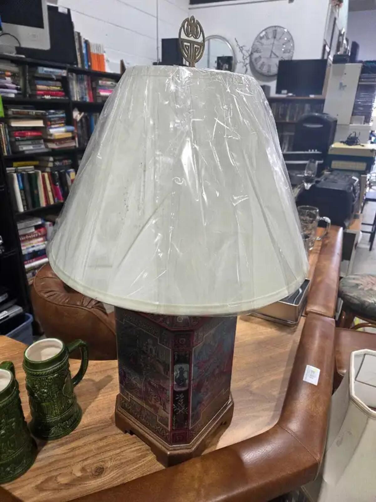 Vintage Frederick Cooper Tea Canister Table Lamp